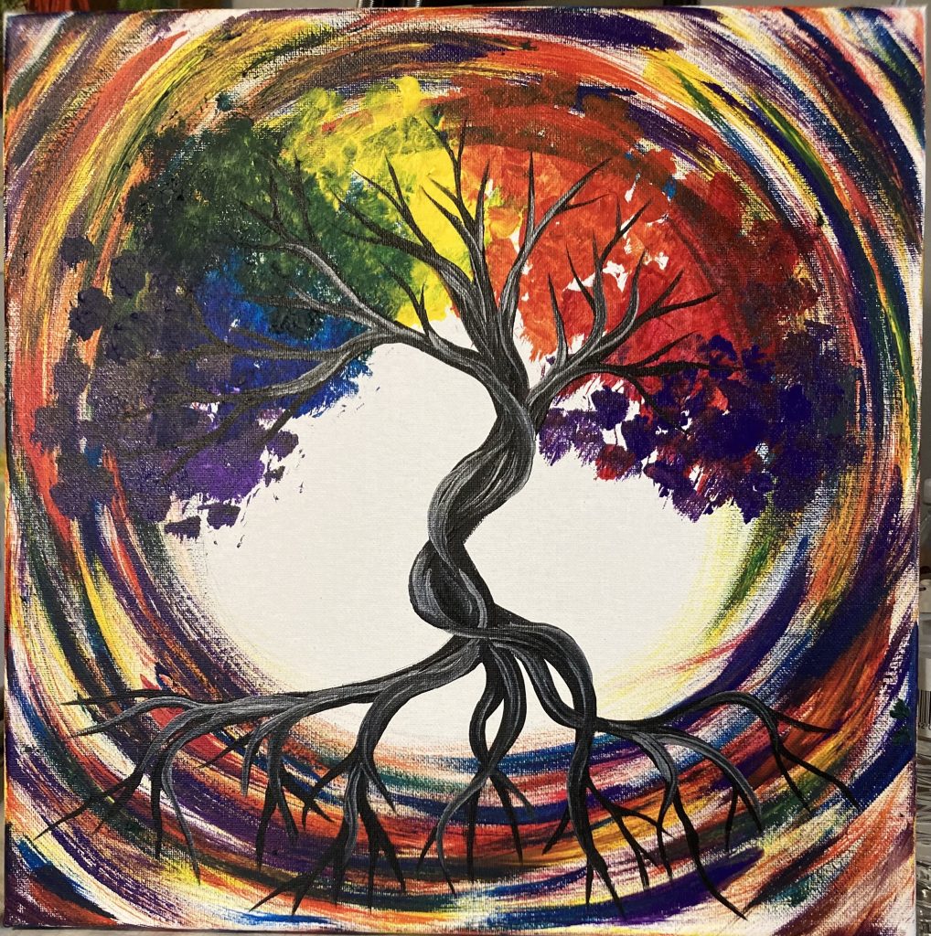 Rooted Tree In Color – The Blank Canvas Splattered