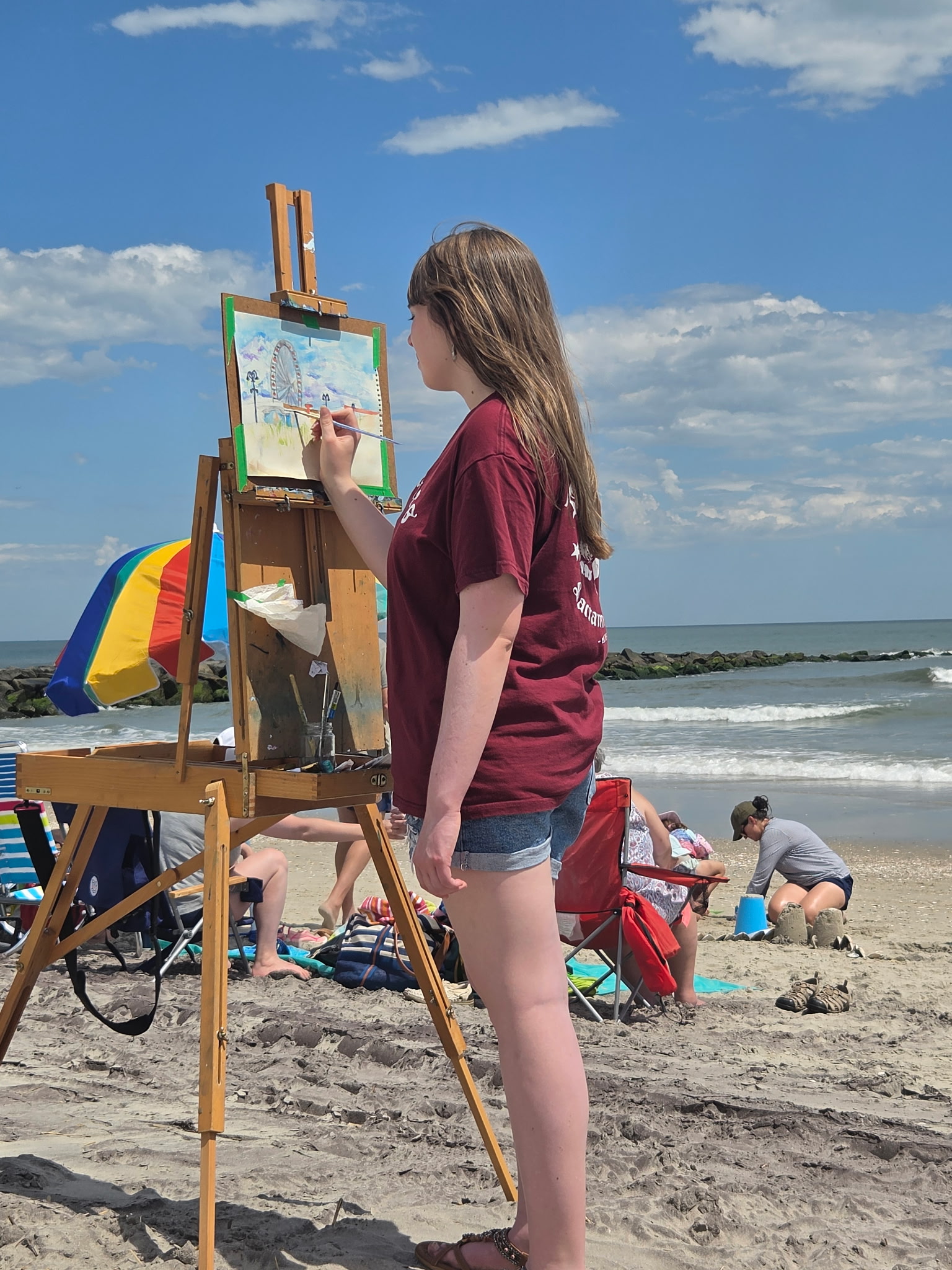 painting on beach